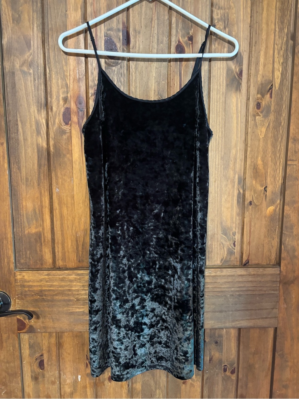 Vintage Y2K Victoria’s Secret Black Crushed Velvet Slip Dress Chemise M/L - Picture 2 of 15